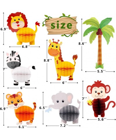 Jungle Safari Animals Honeycomb Centerpieces 3D Table Decorations for Jungle Safari Birthday Baby Shower Party Decorations Su...