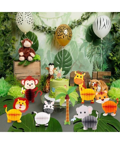 Jungle Safari Animals Honeycomb Centerpieces 3D Table Decorations for Jungle Safari Birthday Baby Shower Party Decorations Su...