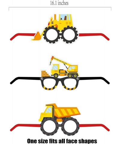 12 Pieces Construction Birthday Party Mask Glasses Construction Themed Party Photo Booth Props Construction Truck Cosplay Kid...