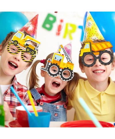 12 Pieces Construction Birthday Party Mask Glasses Construction Themed Party Photo Booth Props Construction Truck Cosplay Kid...