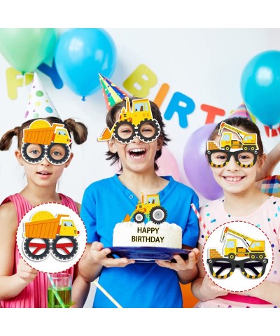 12 Pieces Construction Birthday Party Mask Glasses Construction Themed Party Photo Booth Props Construction Truck Cosplay Kid...