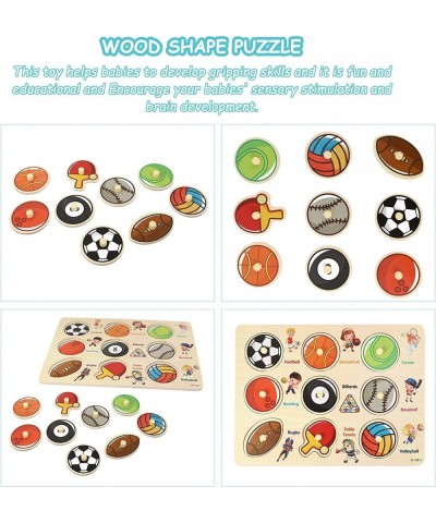 1 Set Wooden Shape Match Puzzles Sports Ball Sorting Puzzles Peg Board Toys Early Developmental Toy Montessori Toy for Toddle...