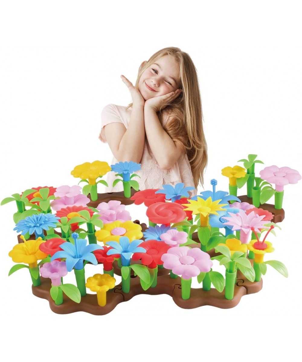 81Pcs Flower Garden Building Toys for Girls 3 4 Year Old Indoor Stacking Game Pretend Playset for Toddler Educational Prescho...