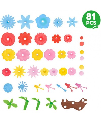 81Pcs Flower Garden Building Toys for Girls 3 4 Year Old Indoor Stacking Game Pretend Playset for Toddler Educational Prescho...