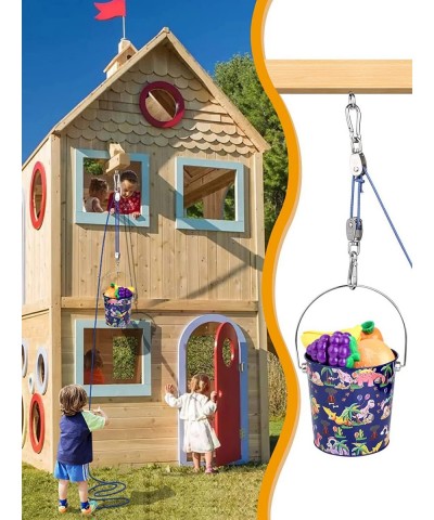 Treehouse Accessories for Kids Pulley with Bucket Cable Kids Playhouse Accessories Pulleys for Kids Pirate Ship Accessories O...