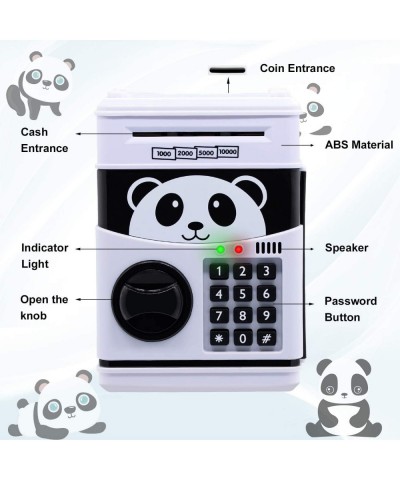 Electronic Piggy Bank Cartoon Password ATM Savings Banks for Kids Cute Animated Panda Money Bank for Kids Auto Scroll Kids Co...