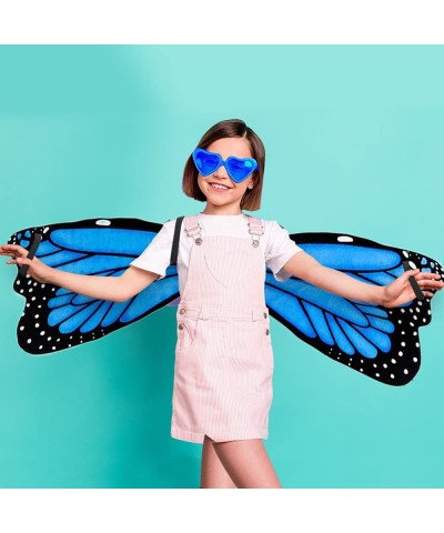 Plush Wearable Butterfly Wings 1 Pair Butterfly Wings for Girls and Boys in Blue Kids’ Butterfly Halloween Costume Made of So...