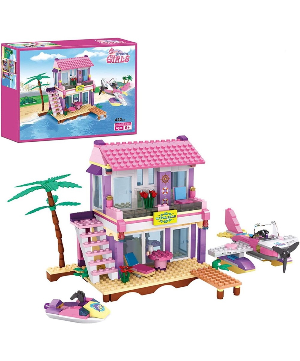 Dream Girls Building Blocks Toys Friends Building Set Big Beach Villa with Plane and Jet Ski Fun Preschool Educational toys f...