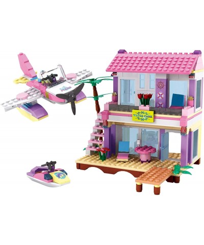 Dream Girls Building Blocks Toys Friends Building Set Big Beach Villa with Plane and Jet Ski Fun Preschool Educational toys f...