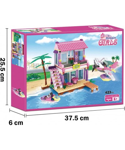 Dream Girls Building Blocks Toys Friends Building Set Big Beach Villa with Plane and Jet Ski Fun Preschool Educational toys f...