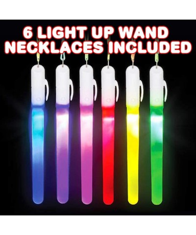 Assorted Color Light Up Wand Necklaces Set of 6 for Kids Age 3+ Great Gift for Night Glow Party Events Birthday Christmas & H...