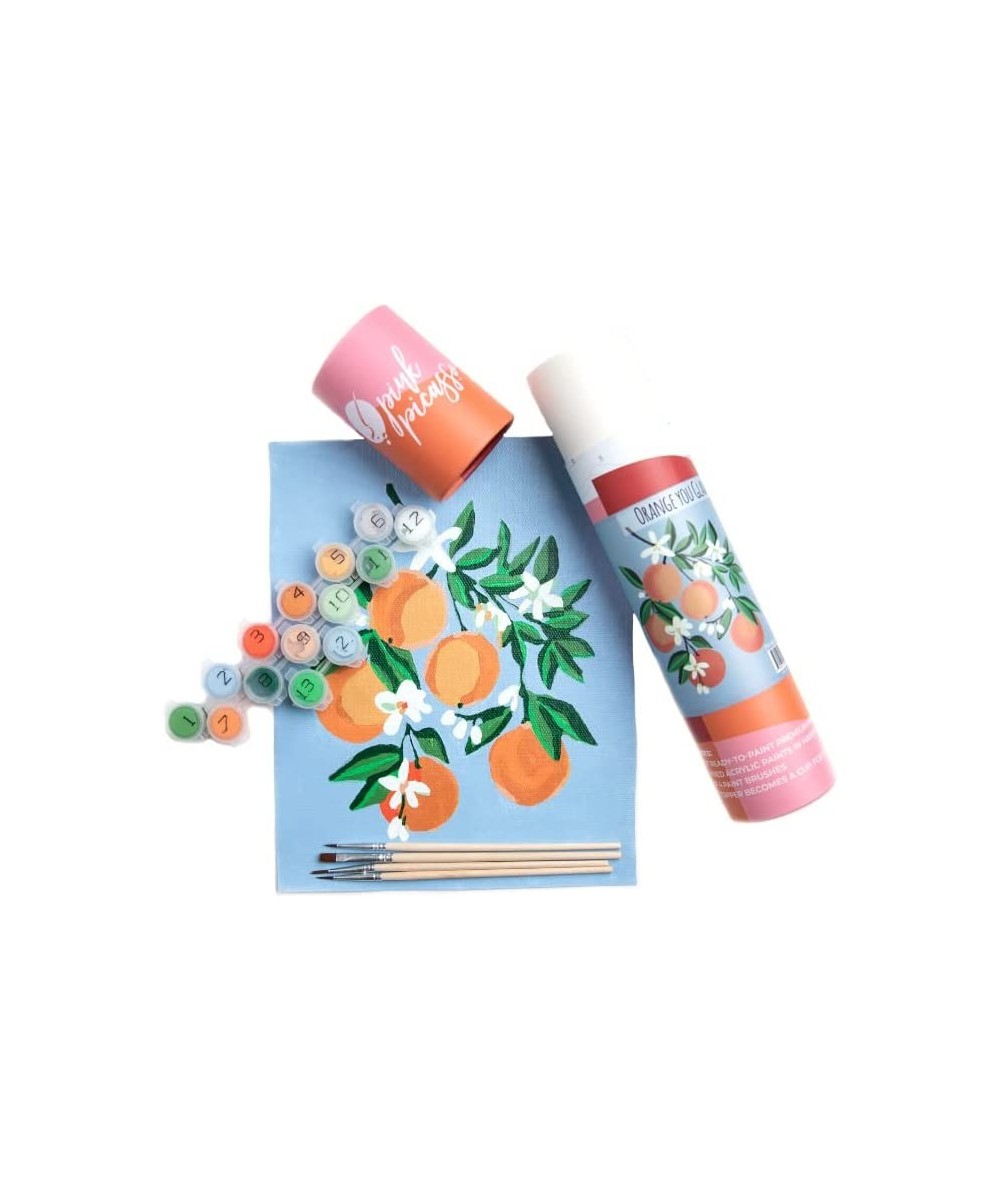 Mid Century Modern Paint by Numbers Kits 8x10 (Orange You Glad) - As Seen on Shark Tank $48.44 Craft Kits