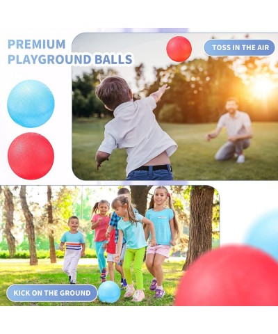 Pack of 2 Rubber Balls 5 Inch Playground Balls for Kids Outdoor Bouncy Ball Set Red Blue Dodgeball Balls Inflatable Handball ...