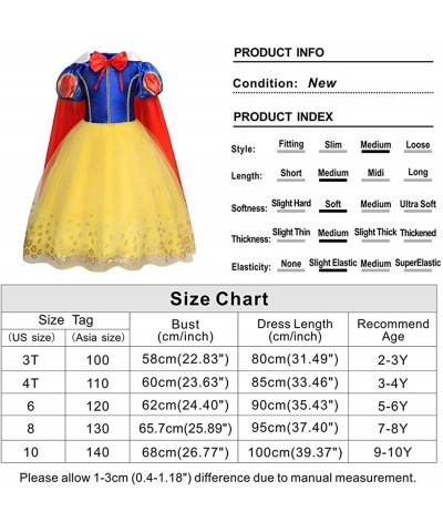 Princess Costume for Little Girls Halloween Dress up Toddler Birthday Party Fancy Dresses 3-12 Years $43.35 Kids' Costumes