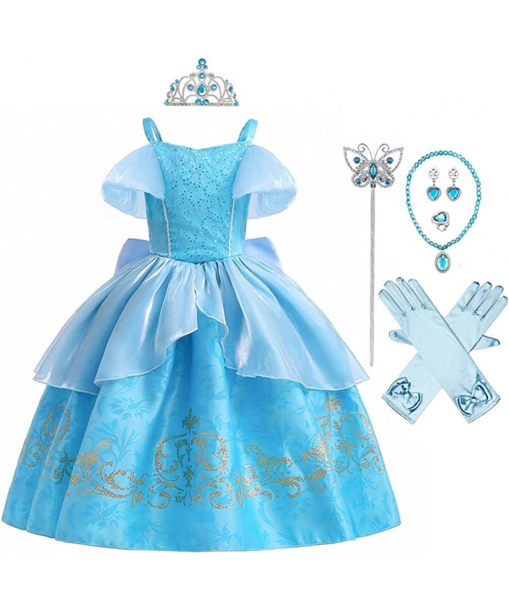 Girls Cinderella Princess Birthday Dress Halloween Costume Pageant Christmas Party Ball Gown w/Accessories Set $60.58 Kids' C...