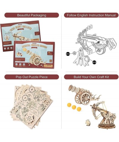 3D Wooden Puzzles for Adults Set Bundle - Wooden Ballista Catapult Launcher STEM Projects Toys for Boys/Girls $72.03 3-D Puzzles