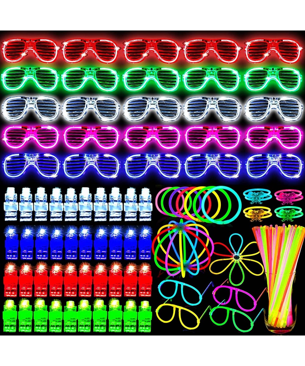 166 Pcs Glow In The Dark Party Supplies - 50 Glow Sticks 35 Finger Lights 15 LED Glasses - Light Up Party Favors for Birthday...