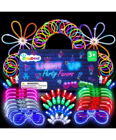 166 Pcs Glow In The Dark Party Supplies - 50 Glow Sticks 35 Finger Lights 15 LED Glasses - Light Up Party Favors for Birthday...