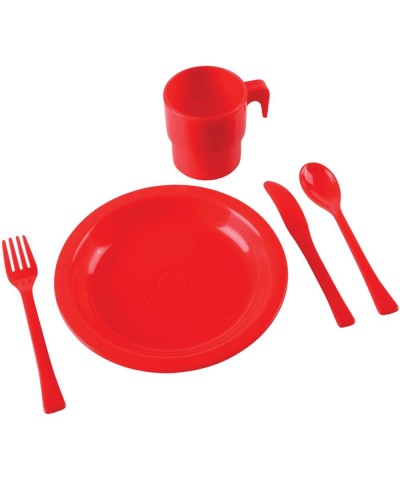 20 pc. Indestructible Play Dishes Service for 4 Includes Place Settings of Cups 6 1/2" diam. Plates and Silverware Each in 4 ...