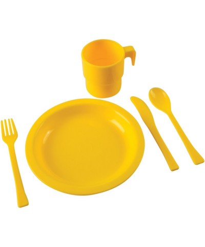 20 pc. Indestructible Play Dishes Service for 4 Includes Place Settings of Cups 6 1/2" diam. Plates and Silverware Each in 4 ...