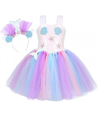 Mermaid Tutu for Girls Birthday Party Mermaid Halloween Costume Cosplay Sequins Clothes with Mermaid Headband $48.80 Kids' Co...