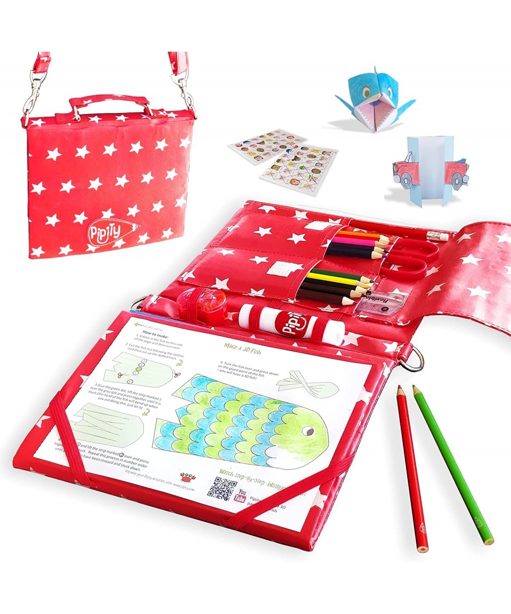 Travel Art Kit for Kids - Drawing Coloring Craft Games and Puzzles Travel Activity Set Compact Carry Case with Easel for Airp...