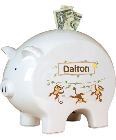 Personalized Monkey Boy Piggy Bank $83.93 Kids' Money Banks