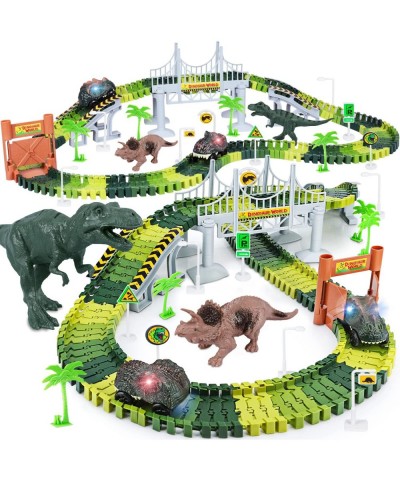 Dinosaur Toys Create A Dinosaur World Road Race Flexible Track Playset and 2 pcs Cool Dinosaur car for 3 4 5 6 Year & Up Old ...