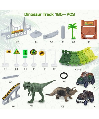 Dinosaur Toys Create A Dinosaur World Road Race Flexible Track Playset and 2 pcs Cool Dinosaur car for 3 4 5 6 Year & Up Old ...