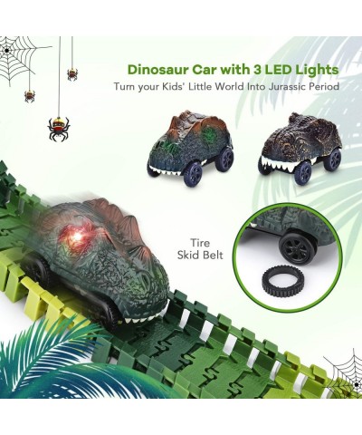 Dinosaur Toys Create A Dinosaur World Road Race Flexible Track Playset and 2 pcs Cool Dinosaur car for 3 4 5 6 Year & Up Old ...