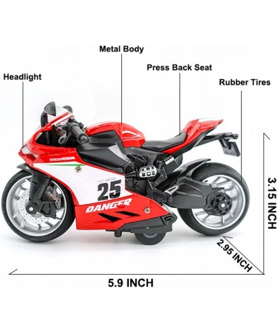 Pull Back Motorcycle Toys Pullback Gift with Music Light Race Motorcycles Toy for Boys Kids Age Over 3 4 5 6 7 8 Year Old (Si...