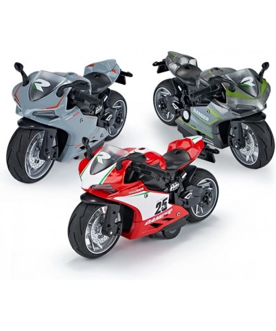 Pull Back Motorcycle Toys Pullback Gift with Music Light Race Motorcycles Toy for Boys Kids Age Over 3 4 5 6 7 8 Year Old (Si...