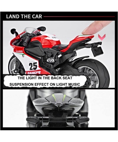 Pull Back Motorcycle Toys Pullback Gift with Music Light Race Motorcycles Toy for Boys Kids Age Over 3 4 5 6 7 8 Year Old (Si...