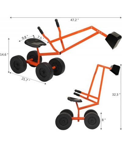 Kids Ride On Sand Digger Excavator Toys Outdoor Working Crane Sandbox Play Tool with 360 Degree Rotating Seat Heavy Duty Whee...