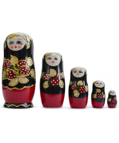 Set of 5 Strawberries Nesting Dolls Matryoshka 6.5 Inches $48.26 Nesting Dolls