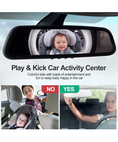 Car Seat Toys Baby Activity Center with Mirror to Watch Baby from Driver’s Seat Adjustable Baby Mirror & Hanging Toys with Sq...