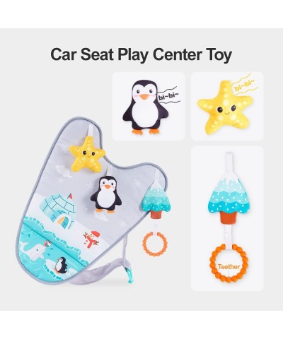 Car Seat Toys Baby Activity Center with Mirror to Watch Baby from Driver’s Seat Adjustable Baby Mirror & Hanging Toys with Sq...