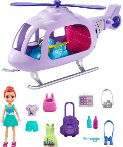 Vacation Helicopter Playset with 3-in Lila Doll Helicopter Extra Fashions Luggage Backpack Tablet 2 Water Bottles Binoculars ...