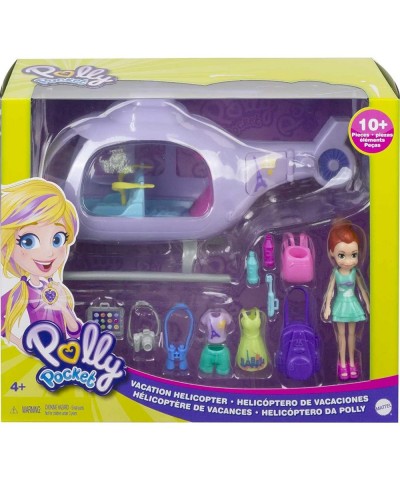 Vacation Helicopter Playset with 3-in Lila Doll Helicopter Extra Fashions Luggage Backpack Tablet 2 Water Bottles Binoculars ...