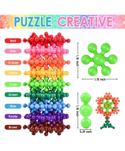 300 Pcs 9 Colors 3D-Building Blocks Toys Kids Activities Educational Construction Building Toys Snow Building Set for Girls B...