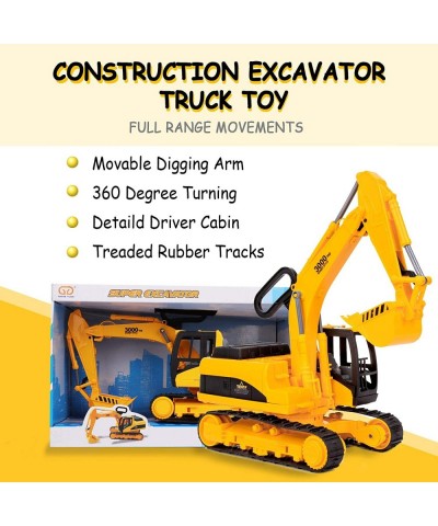 Mini Excavator Toy Trucks - Moveable Claw Bulldozer Digger Toys for Boys Construction Toy Excavator - Digger Toy Trucks for B...