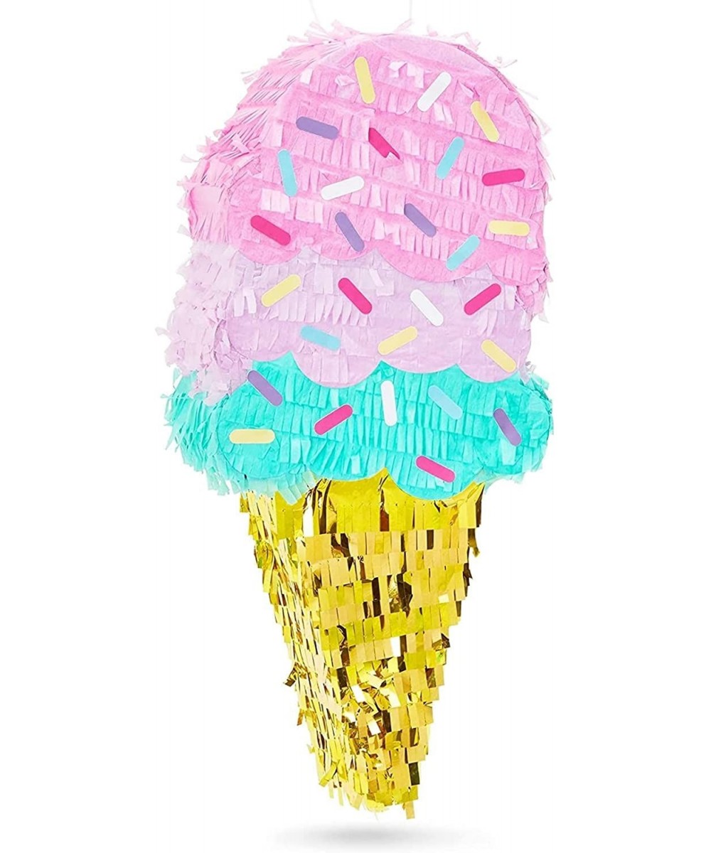 Mini Ice Cream Pinata Summer Theme Birthday Party Colorful Sprinkles for Ice Cream Party Supplies (16.5 x 7.5 In) $37.73 Piñatas